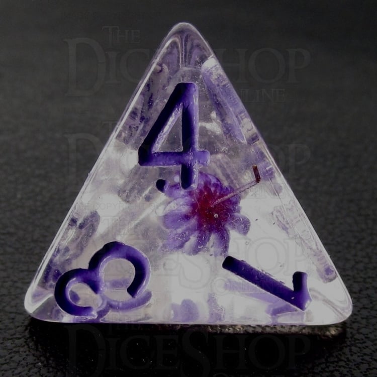 TDSO Encapsulated Flower Purple D4 Dice