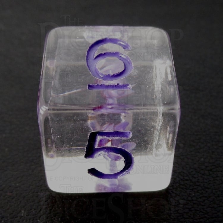 TDSO Encapsulated Flower Purple D6 Dice