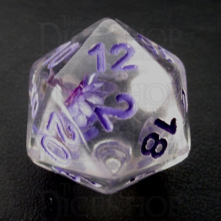 TDSO Encapsulated Flower Purple D20 Dice