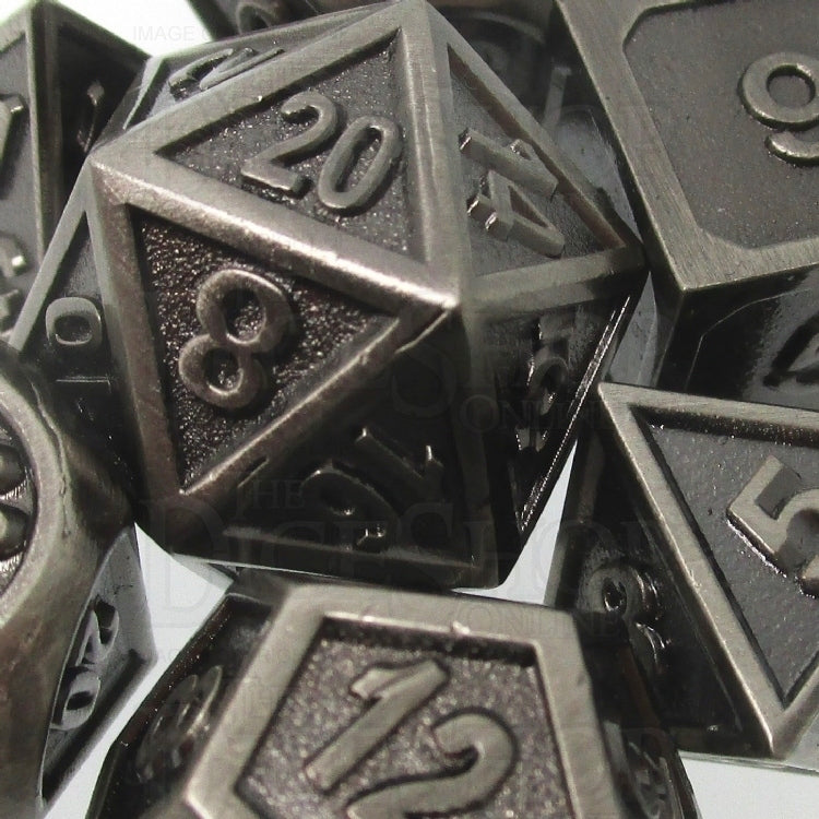 TDSO Metal Fire Forge Antique Nickel 7 Dice Polyset