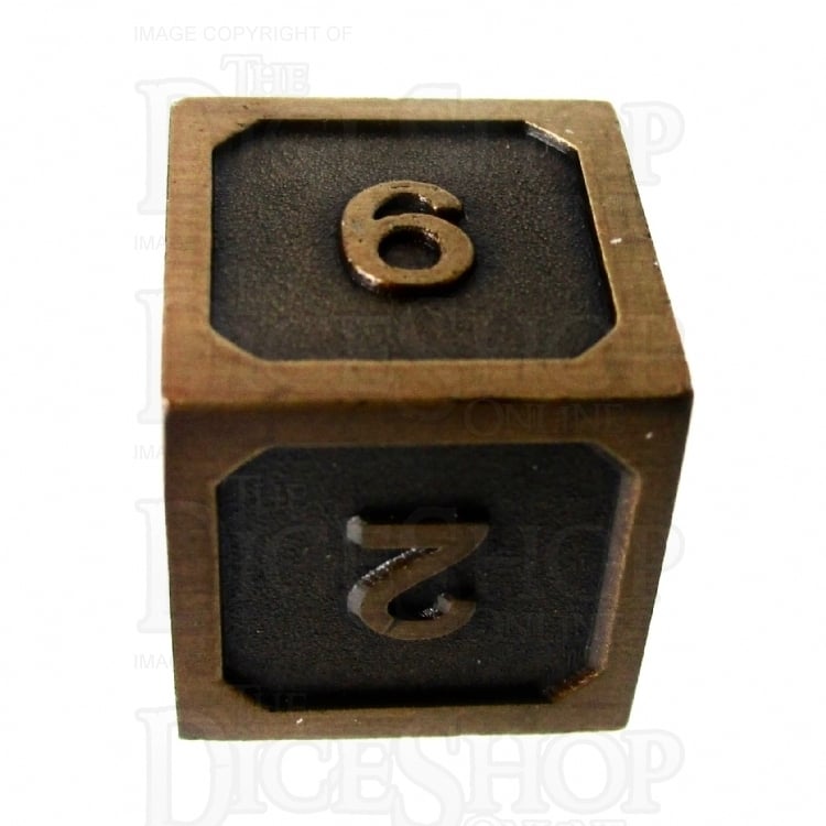 TDSO Metal Fire Forge Antique Gold D6 Dice