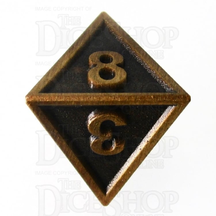 TDSO Metal Fire Forge Antique Gold D8 Dice