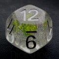 TDSO Encapsulated Glitter Flower Green D12 Dice