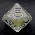 TDSO Encapsulated Glitter Flower Green Percentile Dice
