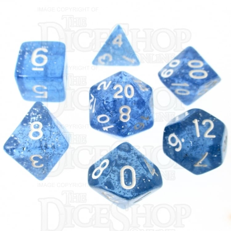 TDSO Glitter Blue 7 Dice Polyset