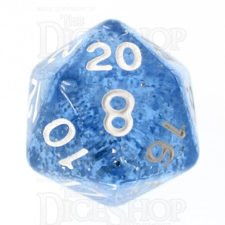 TDSO Glitter Blue D20 Dice
