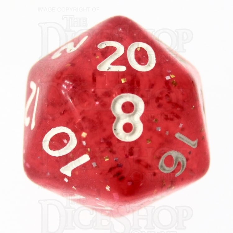 TDSO Glitter Red D20 Dice