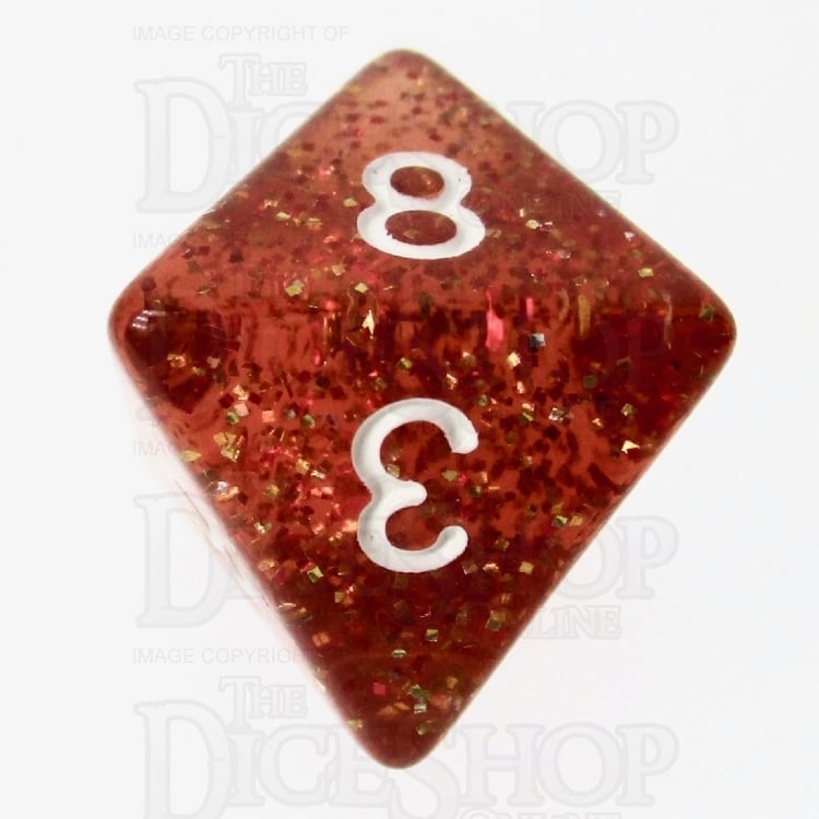 TDSO Glitter Orange D8 Dice