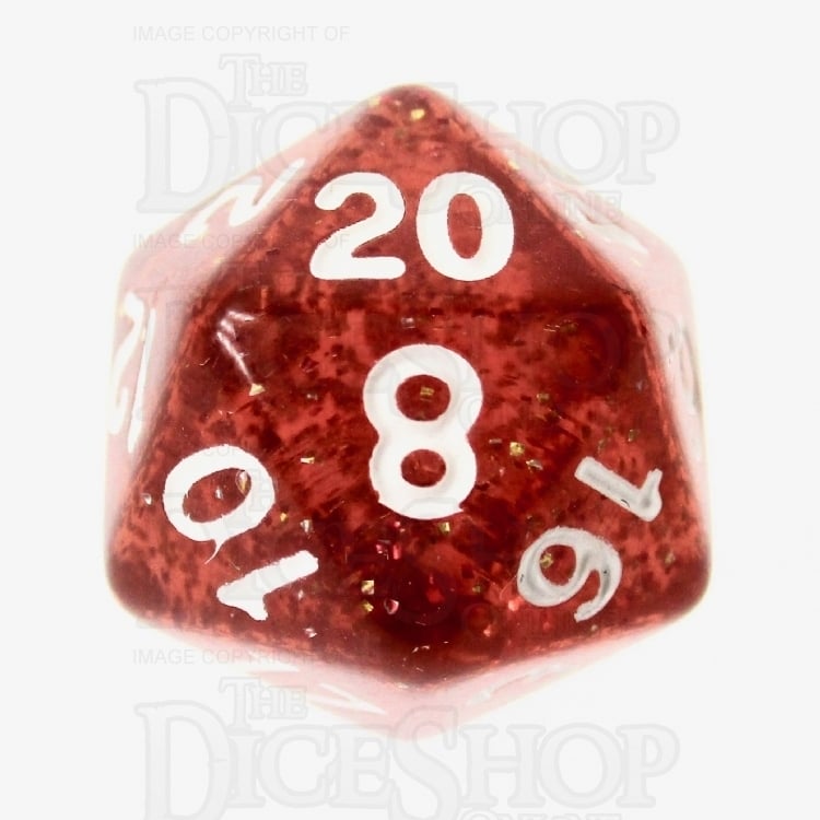 TDSO Glitter Orange D20 Dice