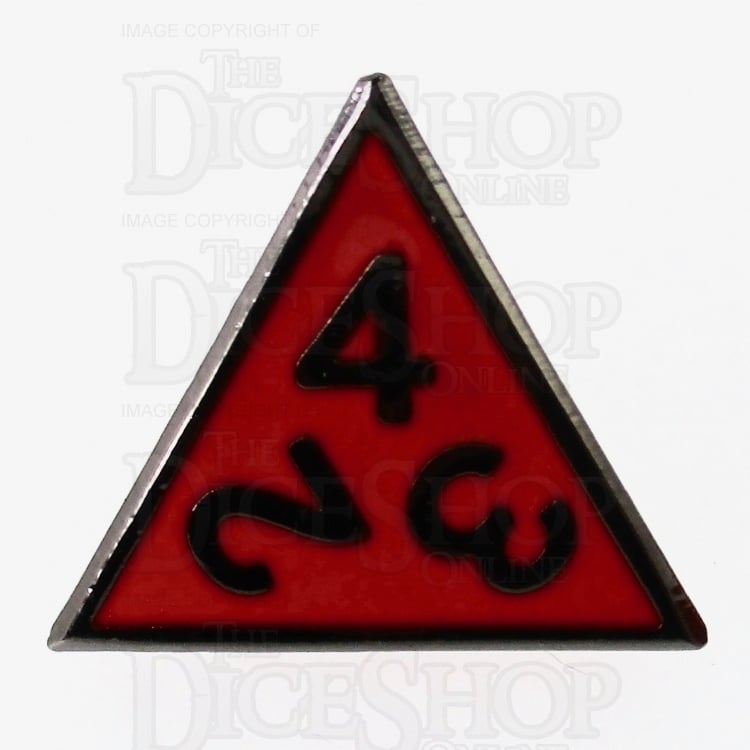 TDSO Metal Fire Forge Black Nickel & Red Enamel D4 Dice