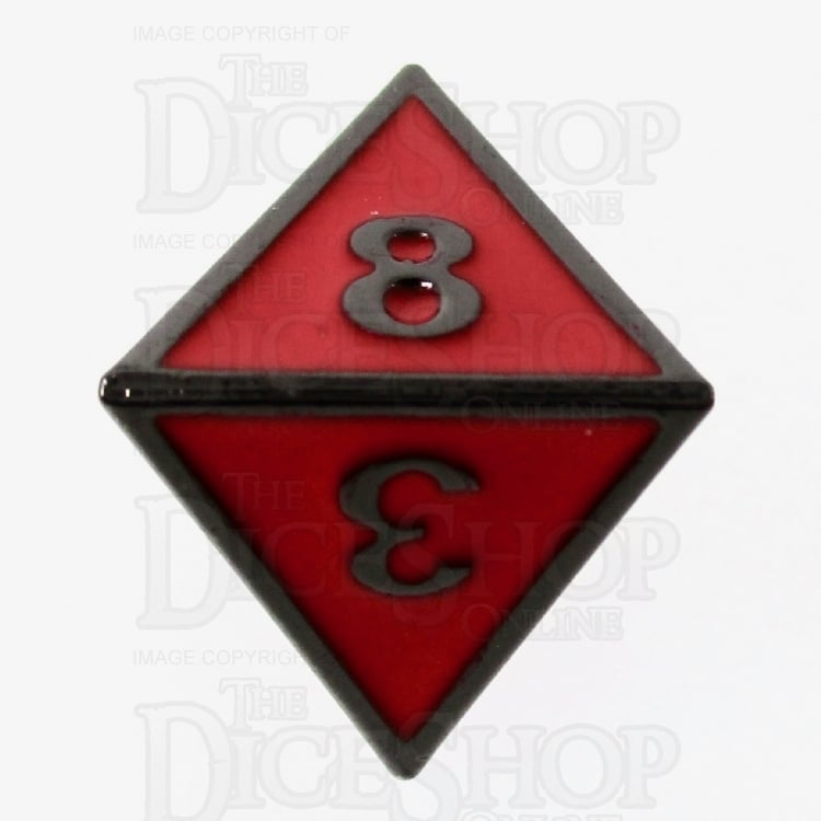 TDSO Metal Fire Forge Black Nickel & Red Enamel D8 Dice