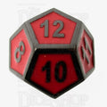 TDSO Metal Fire Forge Black Nickel & Red Enamel D12 Dice