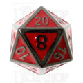 TDSO Metal Fire Forge Black Nickel & Red Enamel D20 Dice