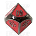 TDSO Metal Fire Forge Black Nickel & Red Enamel Percentile Dice