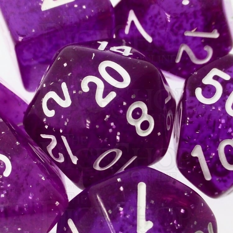 TDSO Glitter Purple 7 Dice Polyset