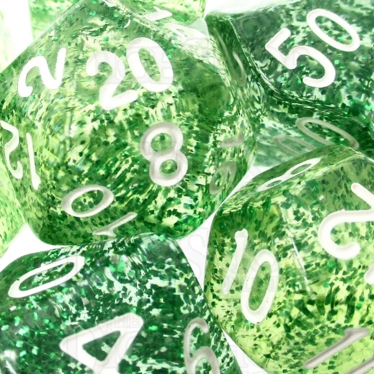 TDSO Glitter Green 7 Dice Polyset