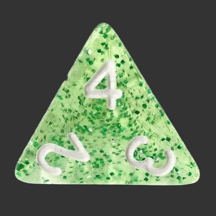 TDSO Glitter Green D4 Dice