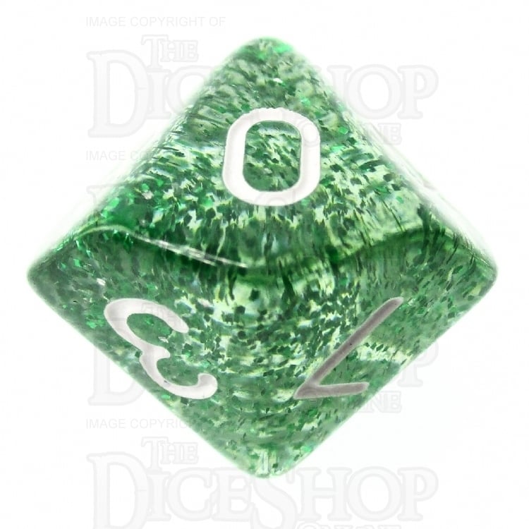 TDSO Glitter Green D10 Dice