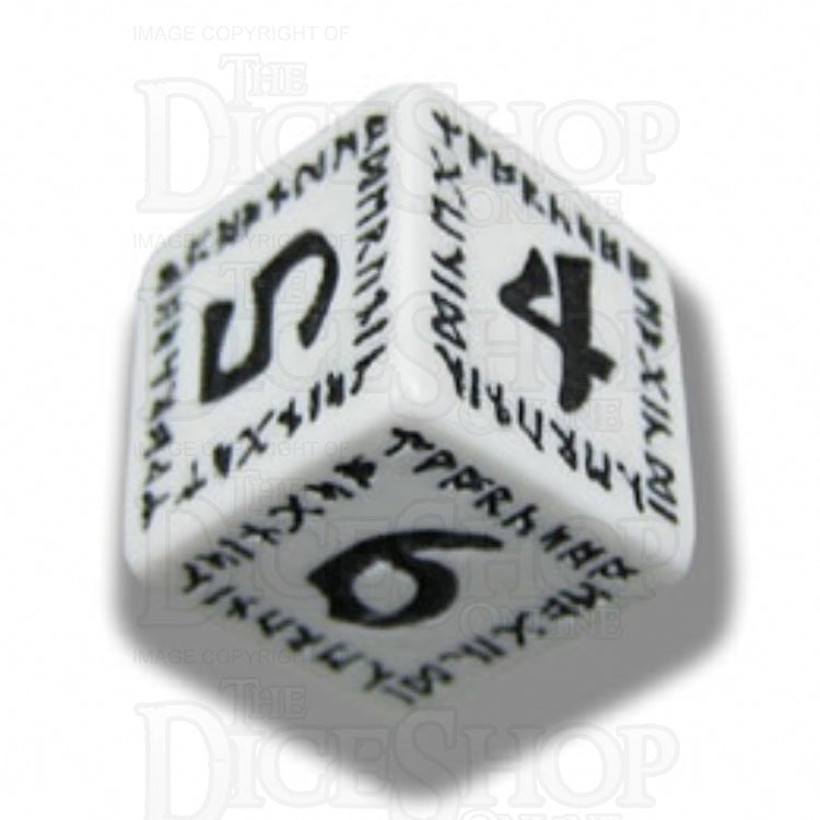 Q Workshop Runic White & Black 7 Dice Polyset