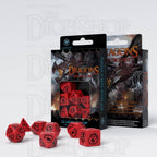 Q Workshop Dragon Red & Black 7 Dice Polyset