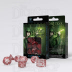 Q Workshop Elven Clear & Red 7 Dice Polyset
