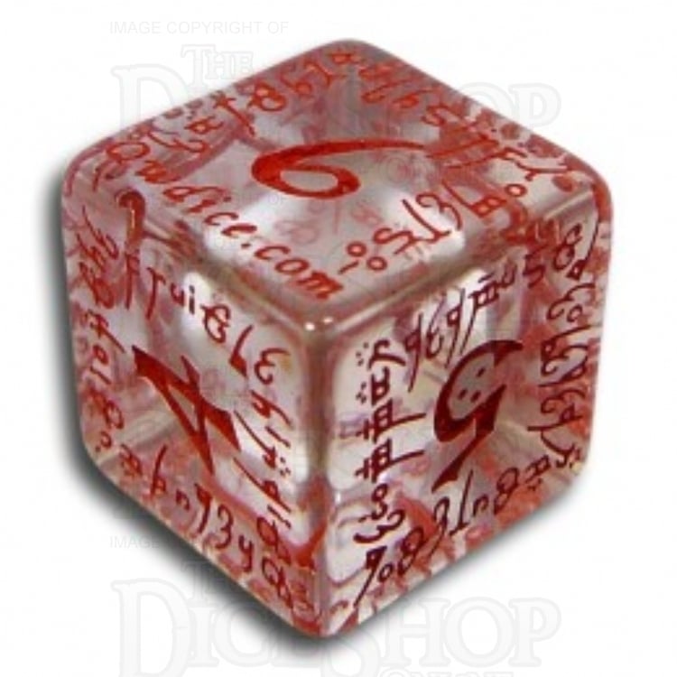 Q Workshop Elven Clear & Red 7 Dice Polyset
