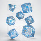 Q Workshop Elven Clear & Blue 7 Dice Polyset