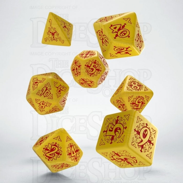 Q Workshop Pathfinder Legacy of Fire Yellow & Red 7 Dice Polyset