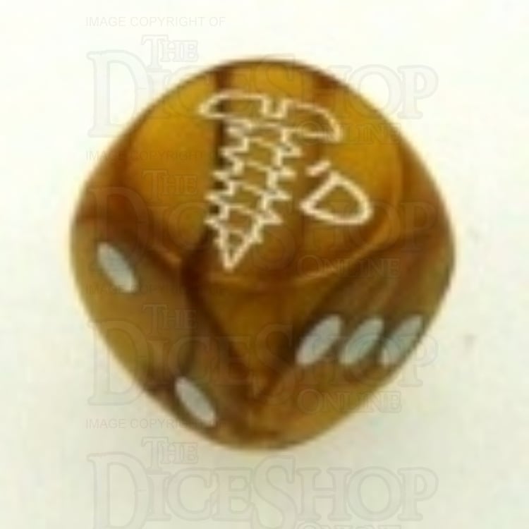 Chessex Gemini Gold SCREWED Logo D6 Spot Dice