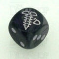 Chessex Gemini Purple & Steel SCREWED Logo D6 Spot Dice
