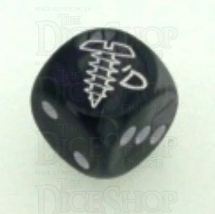 Chessex Gemini Purple & Steel SCREWED Logo D6 Spot Dice