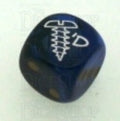 Chessex Gemini Black & Blue SCREWED Logo D6 Spot Dice
