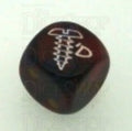 Chessex Gemini Purple & Red SCREWED Logo D6 Spot Dice