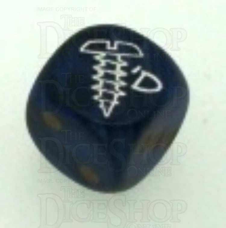 Chessex Scarab Royal Blue SCREWED Logo D6 Spot Dice
