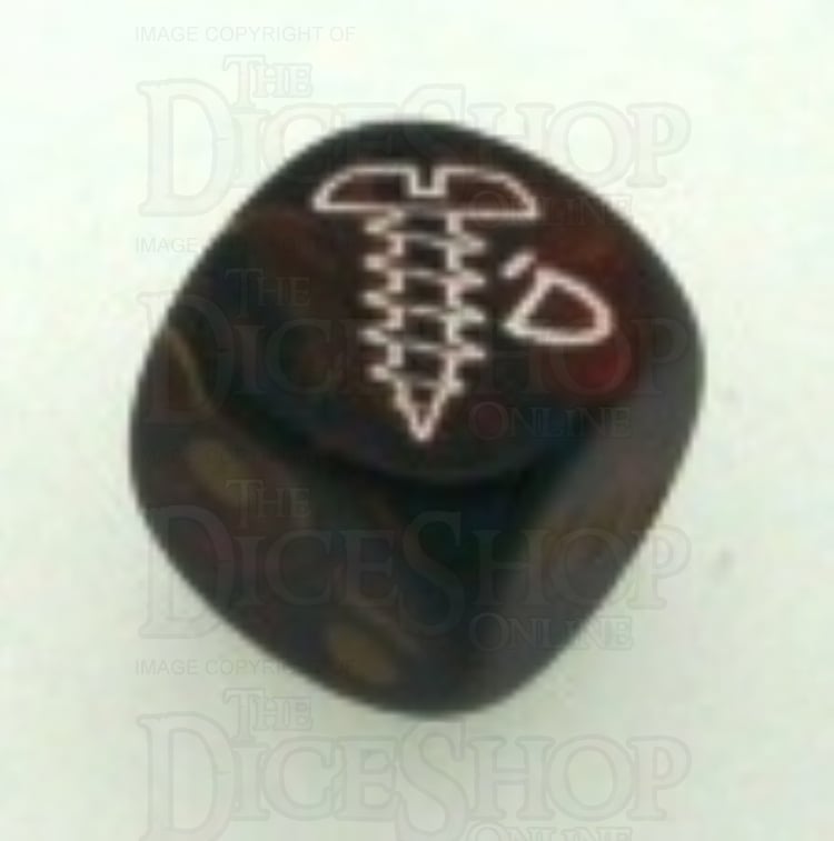 Chessex Scarab Blue Blood SCREWED Logo D6 Spot Dice