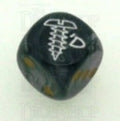 Chessex Lustrous Black SCREWED Logo D6 Spot Dice