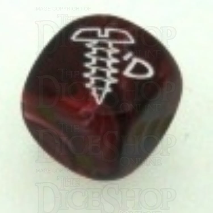 Chessex Vortex Burgundy SCREWED Logo D6 Spot Dice