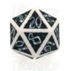 Q Workshop Celtic 3D Opaque White &amp; Black 7 Dice Polyset
