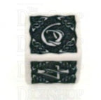 Q Workshop Celtic 3D Opaque White &amp; Black 7 Dice Polyset