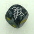 Chessex Vortex Black & Yellow SCREWED Logo D6 Spot Dice