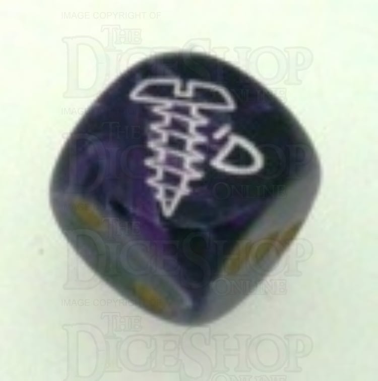 Chessex Vortex Purple SCREWED Logo D6 Spot Dice