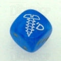 Chessex Velvet Bright Blue SCREWED Logo D6 Spot Dice