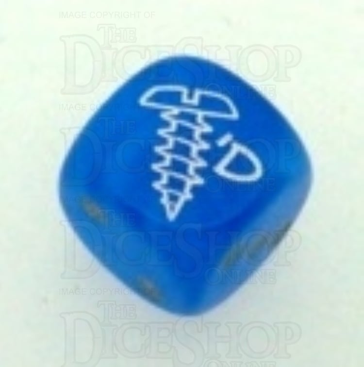 Chessex Velvet Bright Blue SCREWED Logo D6 Spot Dice