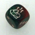 Chessex Gemini Green & Red SHIT Logo D6 Spot Dice