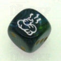 Chessex Festive Green SHIT Logo D6 Spot Dice