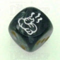 Chessex Lustrous Black SHIT Logo D6 Spot Dice