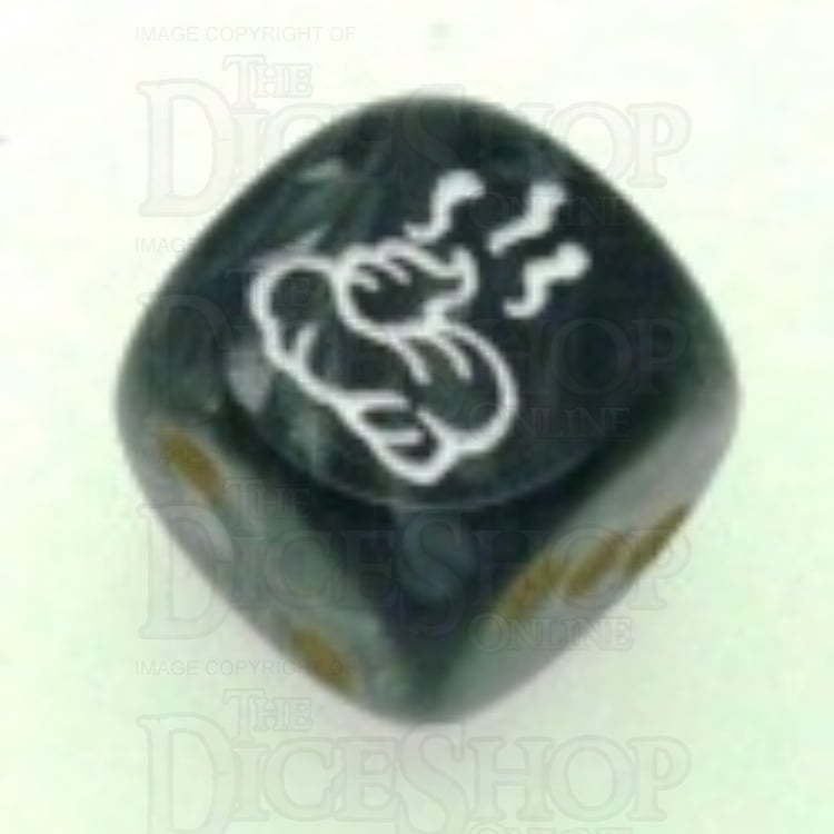Chessex Lustrous Black SHIT Logo D6 Spot Dice