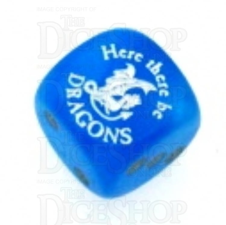 Chessex Velvet Bright Blue Here There Be Dragons D6 Spot Dice