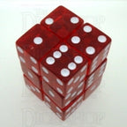Koplow Transparent Red Square Cornered 12 x D6 Dice Set