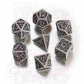 Q Workshop Celtic 3D Opaque Grey &amp; Black 7 Dice Polyset